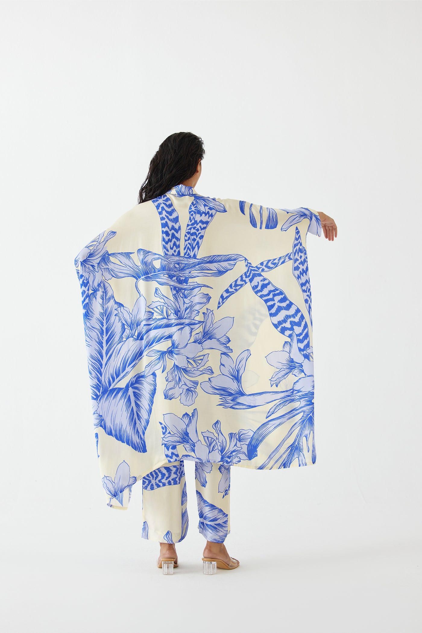 Studio Rigu Blue Aphrodite Kimono And Pants indian designer wear online shopping melange singapore