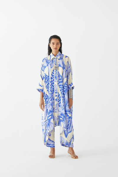 Studio Rigu Blue Aphrodite Kimono And Pants indian designer wear online shopping melange singapore