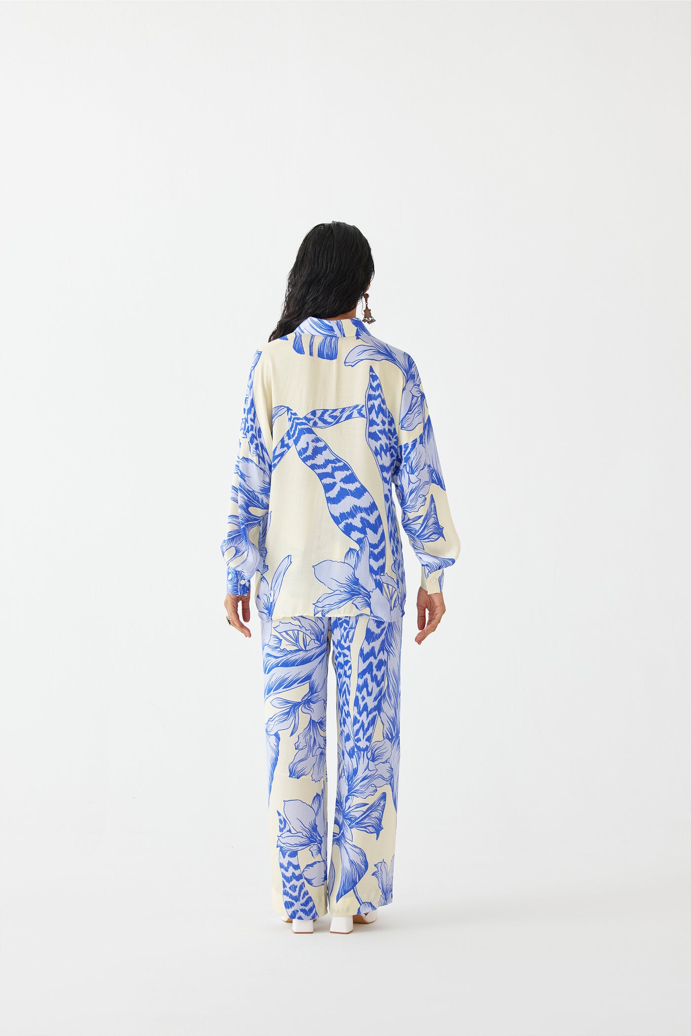 Studio Rigu Blue Aphrodite Shirt And Trousers indian designer wear online shopping melange singapore