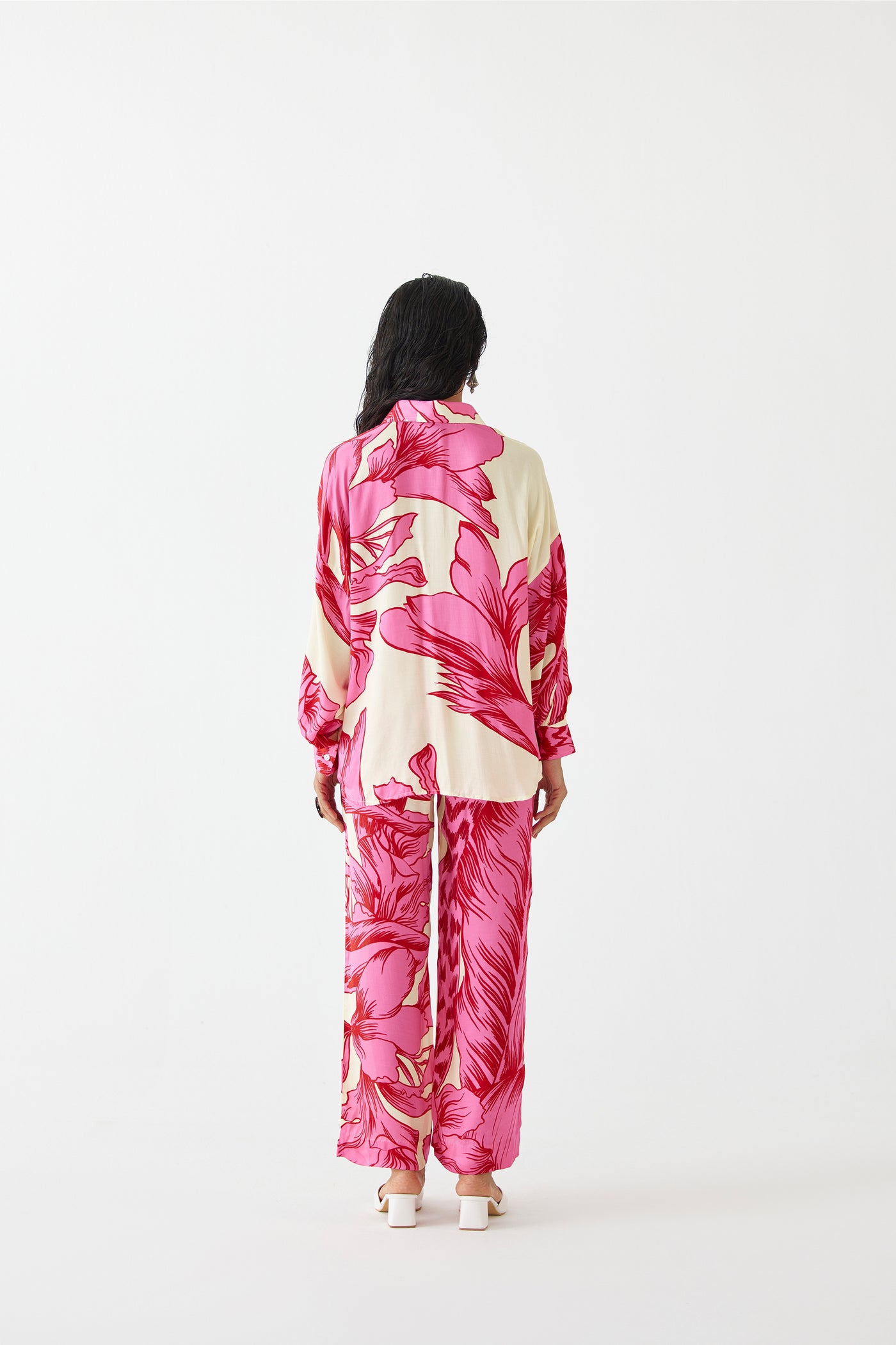 Studio Rigu Pink Aphrodite Shirt And Trousers indian designer wear online shopping melange singapore