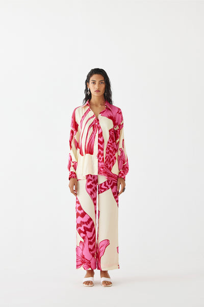 Studio Rigu Pink Aphrodite Shirt And Trousers indian designer wear online shopping melange singapore