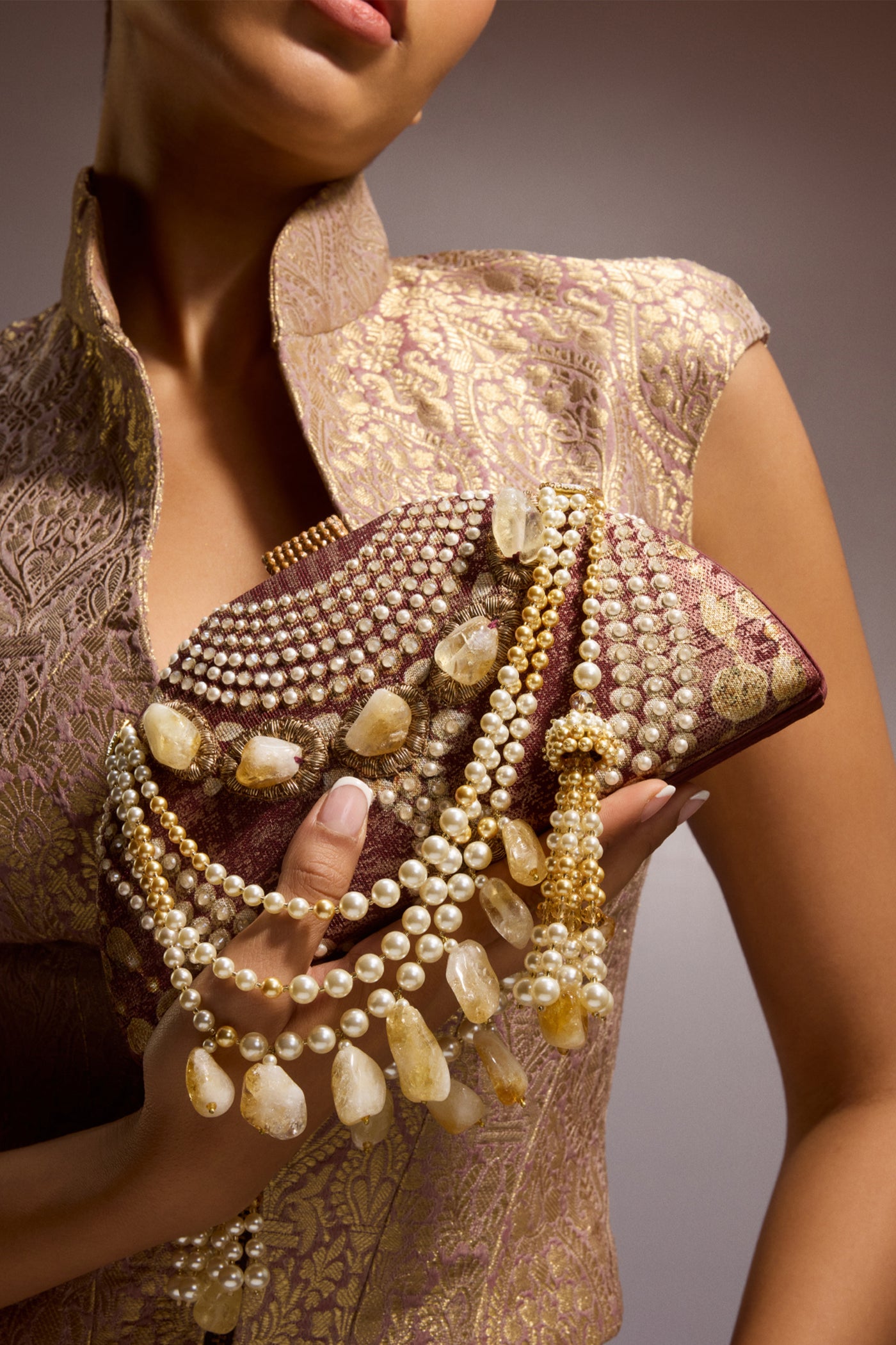 Tarun Tahiliani Accessories Jeweled Sling indian designer wear online shopping melange singapore