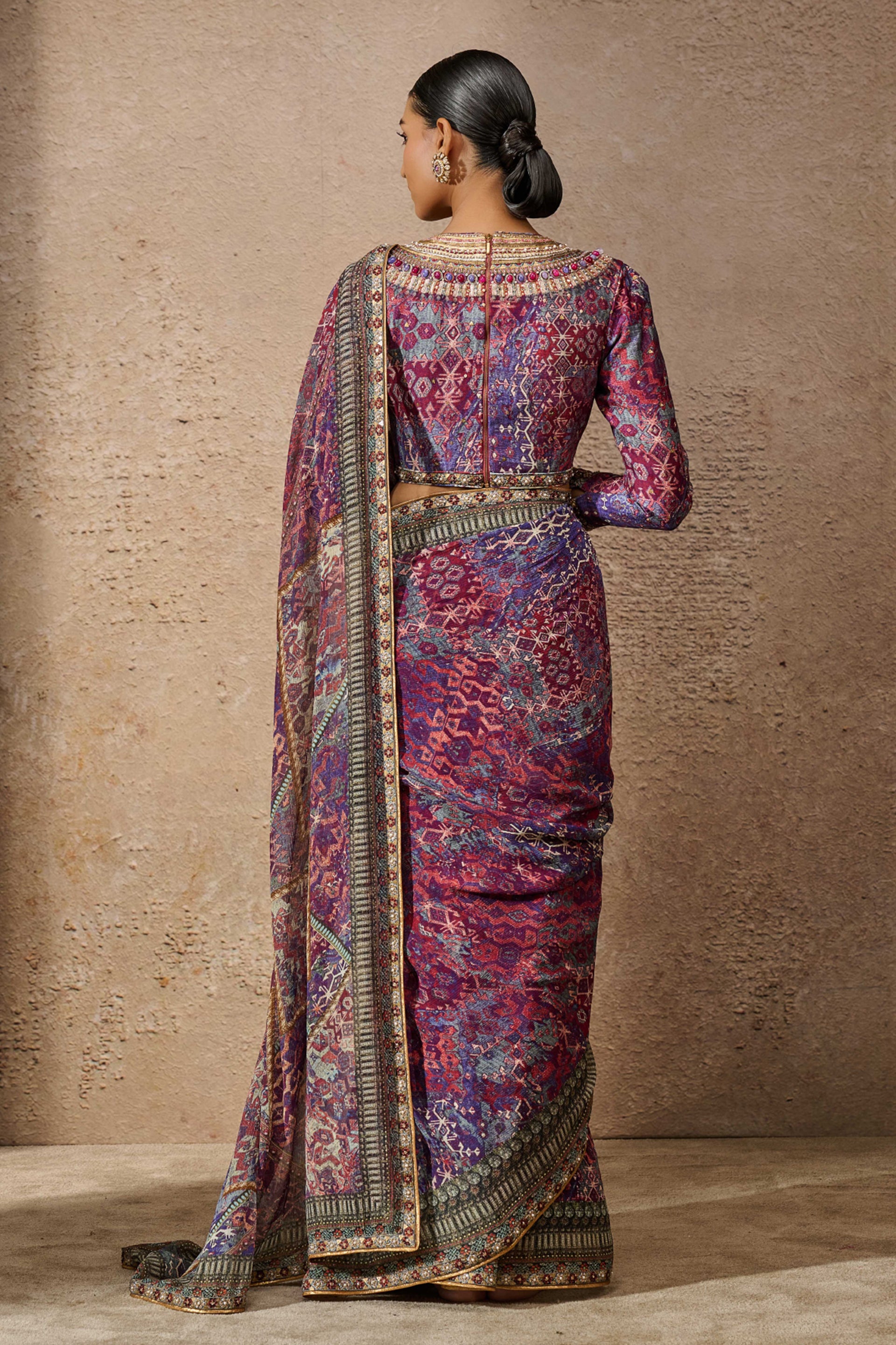 Tarun Tahiliani Classic Printed Saree indian designer wear online shopping melange singapore