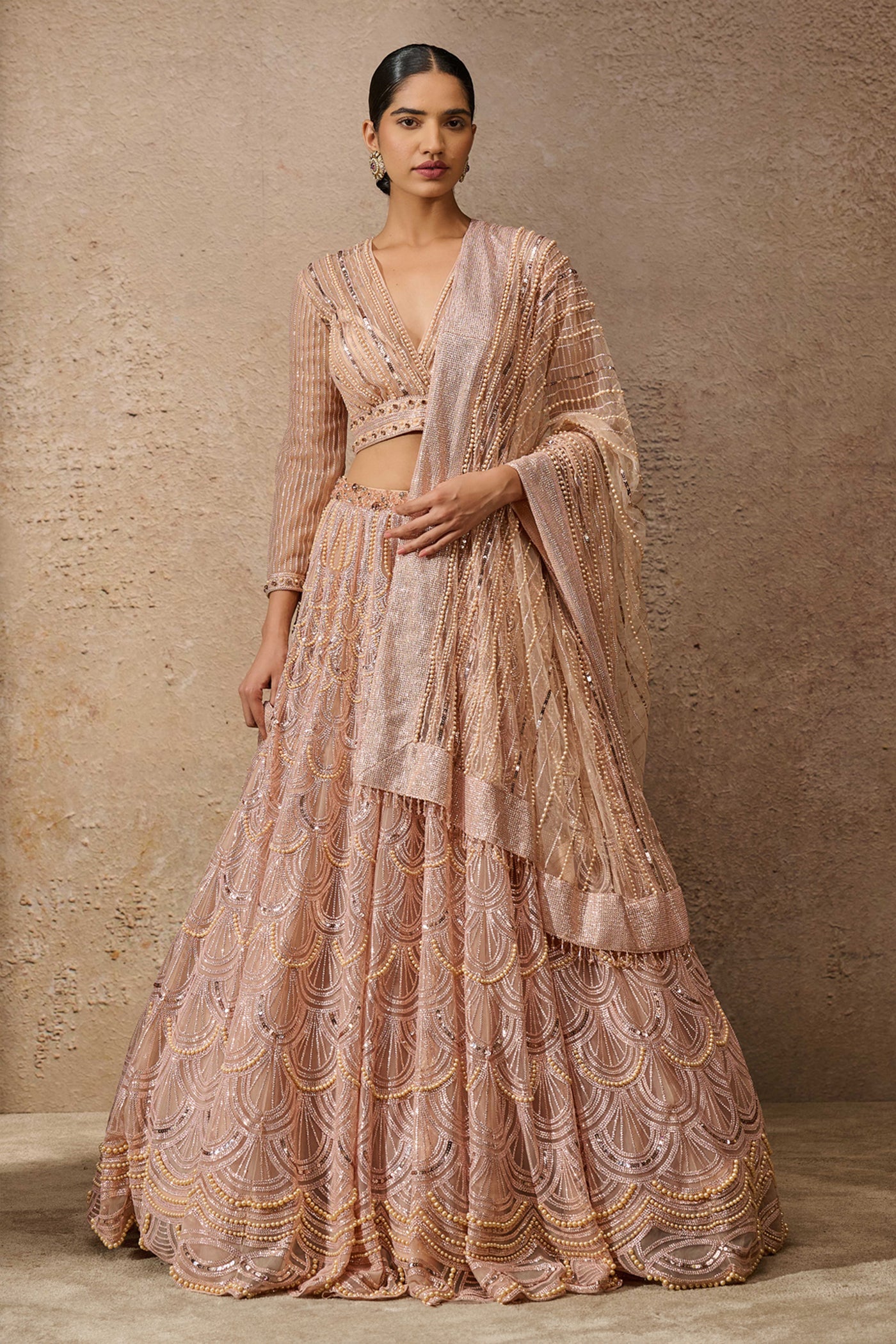 Tarun Tahiliani Classic Sequin Lehenga indian designer wear online shopping melange singapore