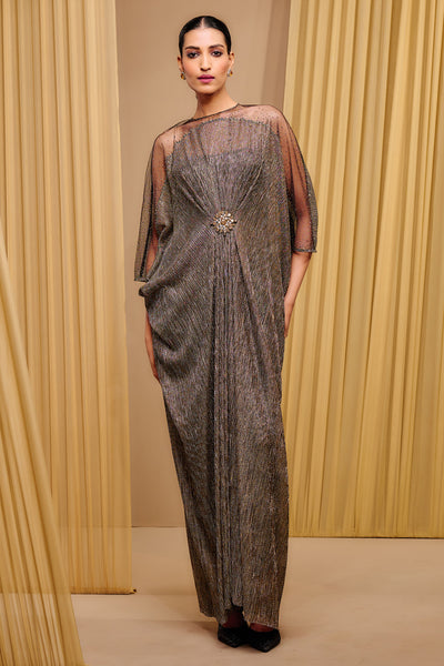 Tarun Tahiliani Crinkle Kaftan Dress indian designer wear online shopping melange singapore