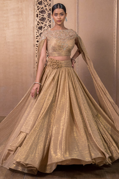 Tarun Tahiliani Draped Skirt And Blouse indian designer wear online shopping melange singapore