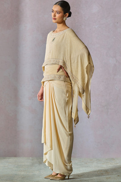 Tarun Tahiliani Ecru Top Dhoti indian designer wear online shopping melange singapore