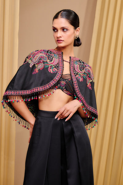 Tarun Tahiliani Embroidered Cape indian designer wear online shopping melange singapore