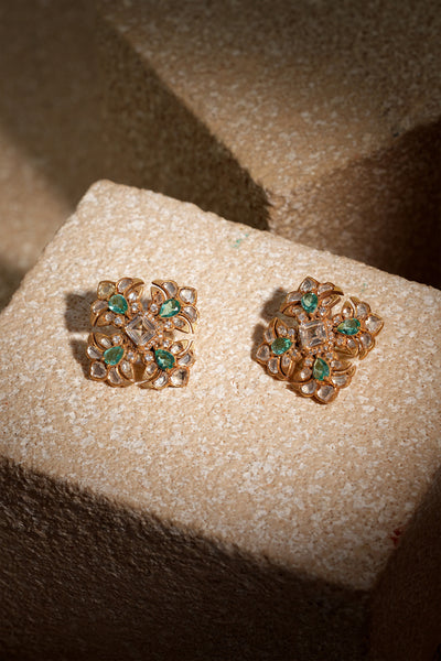 Tarun Tahiliani Jewellery Emerald Crystal Earring indian designer wear online shopping melange singapore