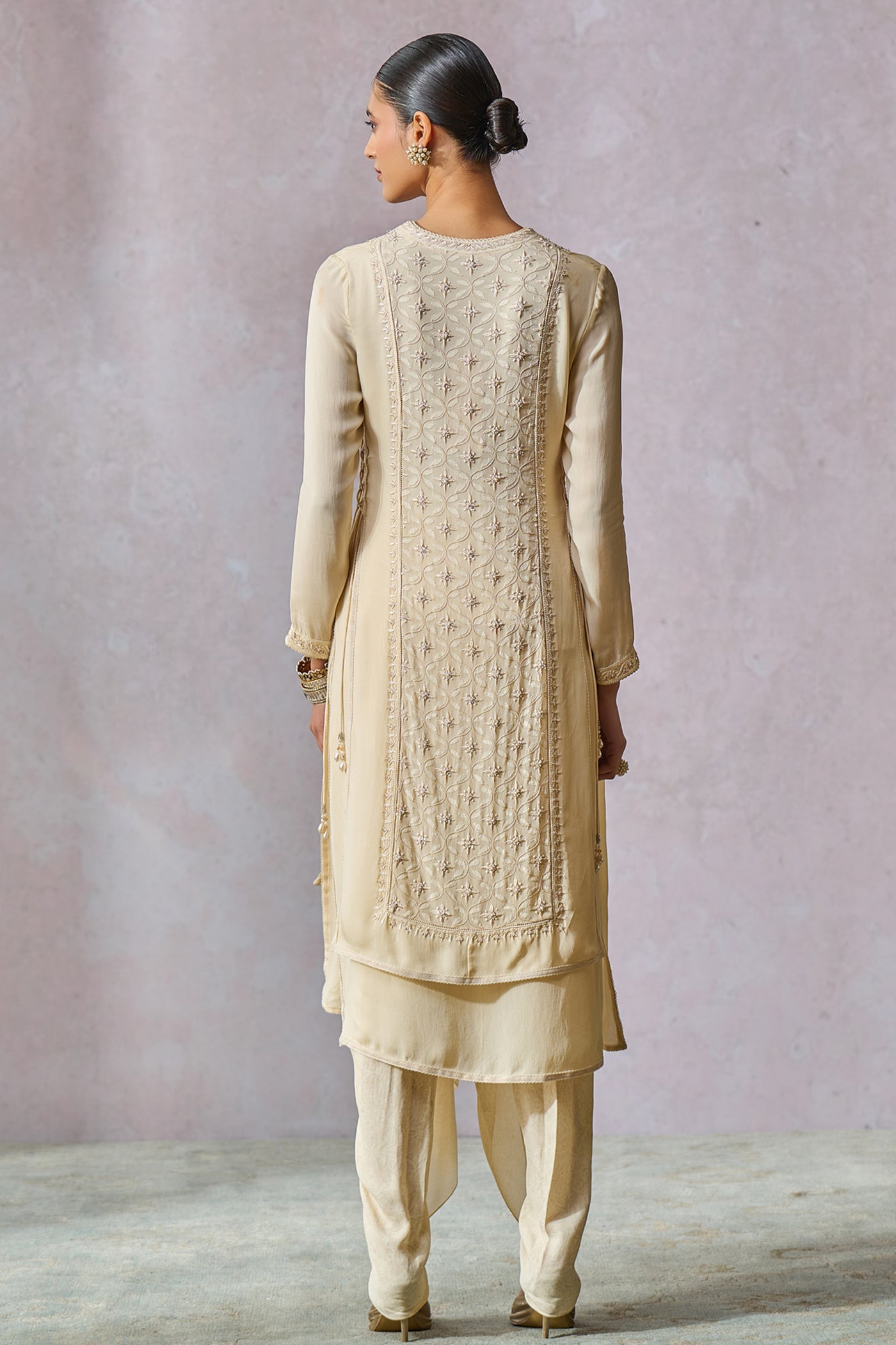 Tarun Tahiliani Kurta Dhoti Ecru indian designer wear online shopping melange singapore