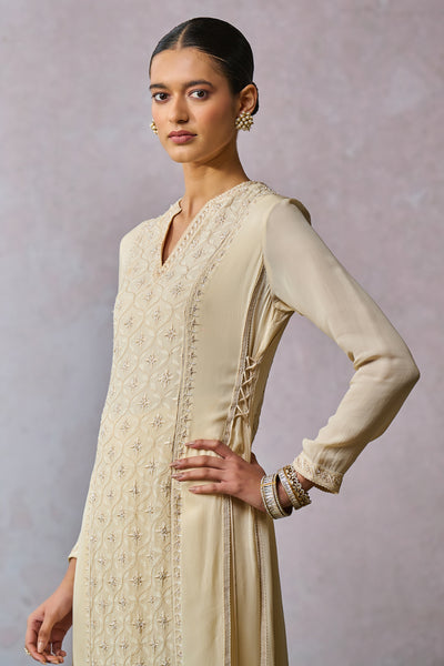 Tarun Tahiliani Kurta Dhoti Ecru indian designer wear online shopping melange singapore