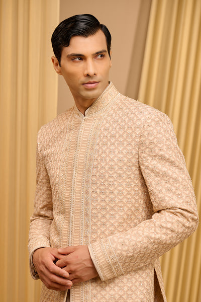 Tarun Tahiliani Menswear Chikankari Bandgala Set indian designer wear online shopping melange singapore