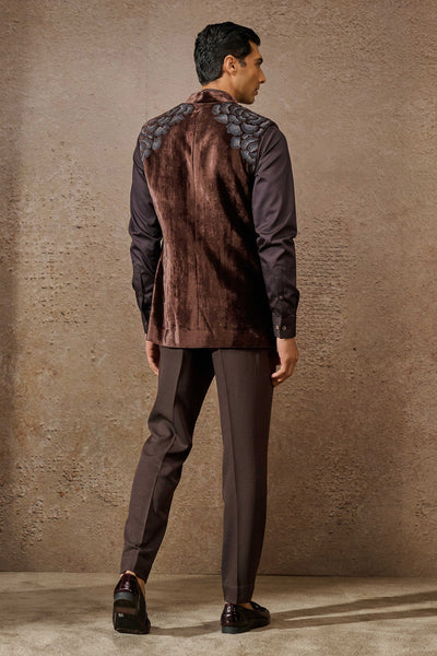 Indowestern Waistcoat Set Brown