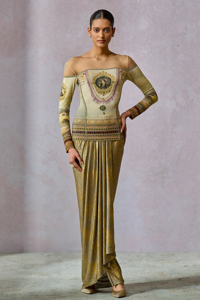 Tarun Tahiliani Oyster T-shirt indian designer wear online shopping melange singapore