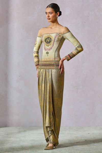 Tarun Tahiliani Oyster T-shirt indian designer wear online shopping melange singapore