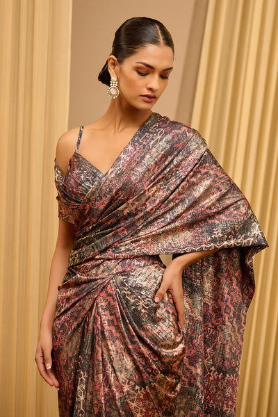 Tarun Tahiliani Printed Concept Saree indian designer wear online shopping melange singapore