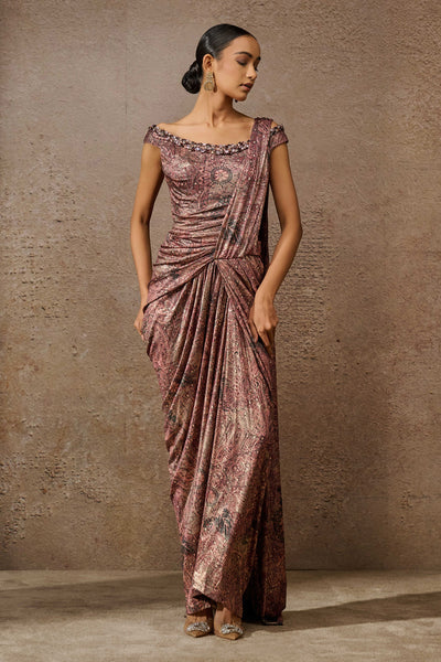 Tarun Tahiliani Printed Concept Saree indian designer wear online shopping melange singapore