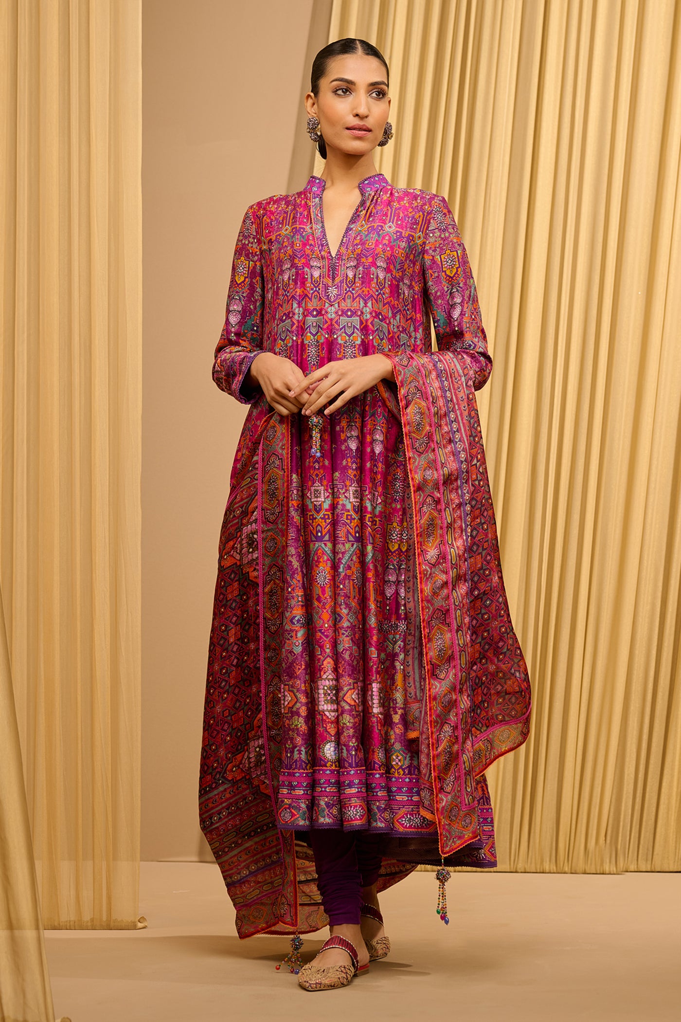 Tarun Tahiliani Printed Kalidar Kurta Set indian designer wear online shopping melange singapore