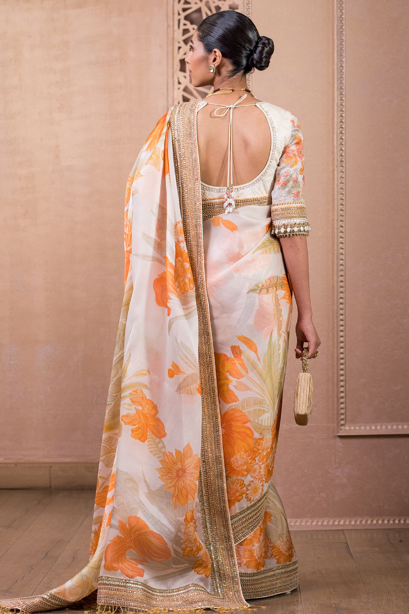 Tarun Tahiliani Saree And Blouse Sunset indian designer wear online shopping melange singapore