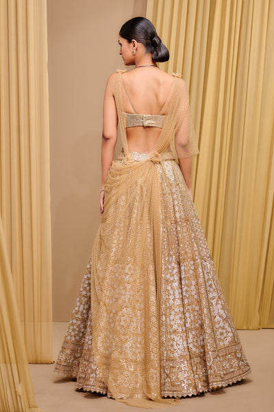 Tarun Tahiliani Sequin Architecture Motif Lehenga indian designer wear online shopping melange singapore