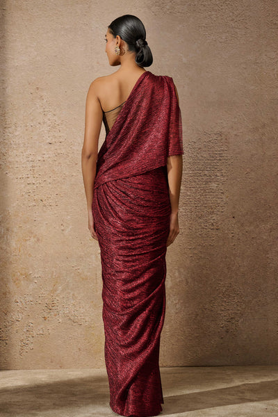 Tarun Tahiliani Signature Crinkle Drape Dress indian designer wear online shopping melange singapore