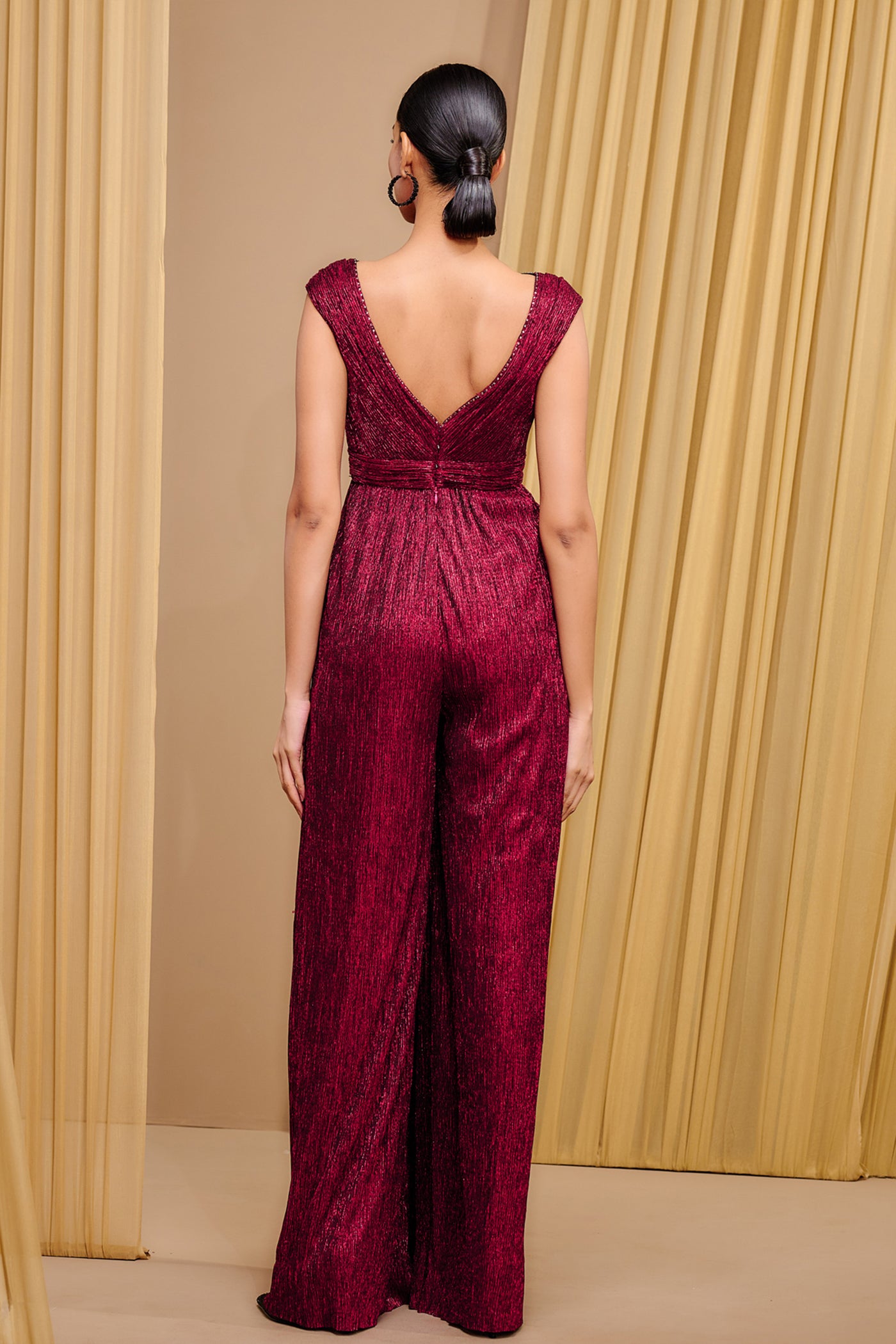 Tarun Tahiliani Signature Crinkle Jewel Jumpsuit indian designer wear online shopping melange singapore