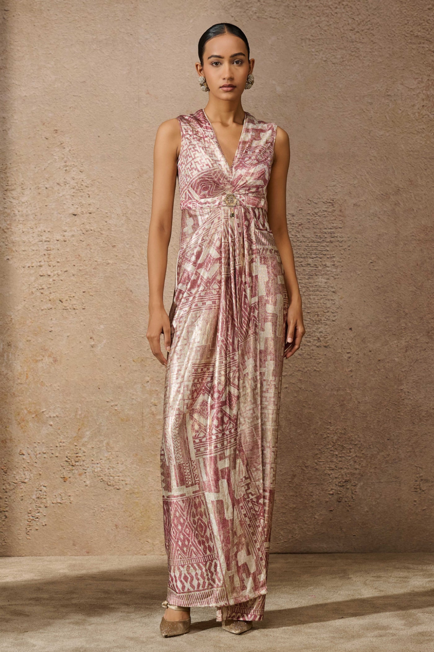 Tarun Tahiliani Signature Drape Dress indian designer wear online shopping melange singapore