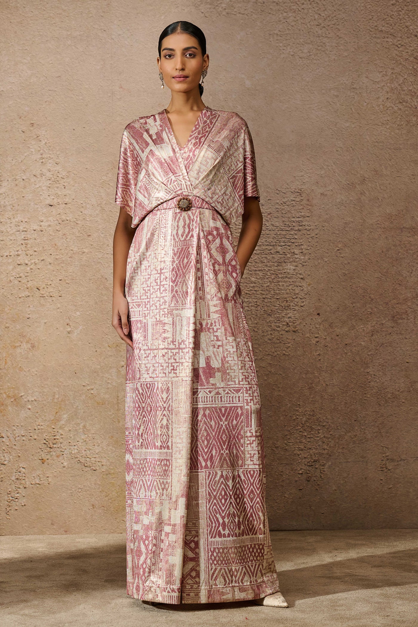 Tarun Tahiliani Signature Printed Jumpsuit indian designer wear online shopping melange singapore