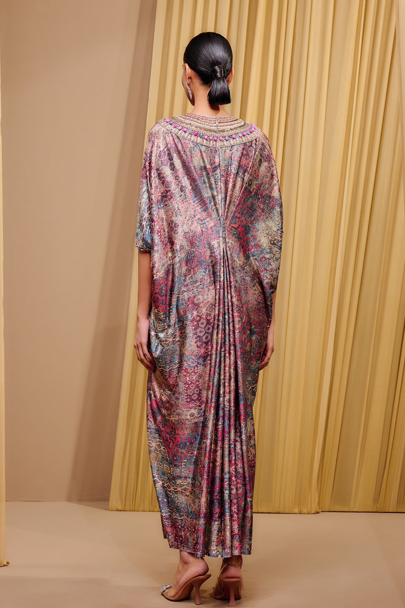 Tarun Tahiliani Signature Printed Kaftan Dress indian designer wear online shopping melange singapore