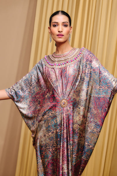 Tarun Tahiliani Signature Printed Kaftan Dress indian designer wear online shopping melange singapore