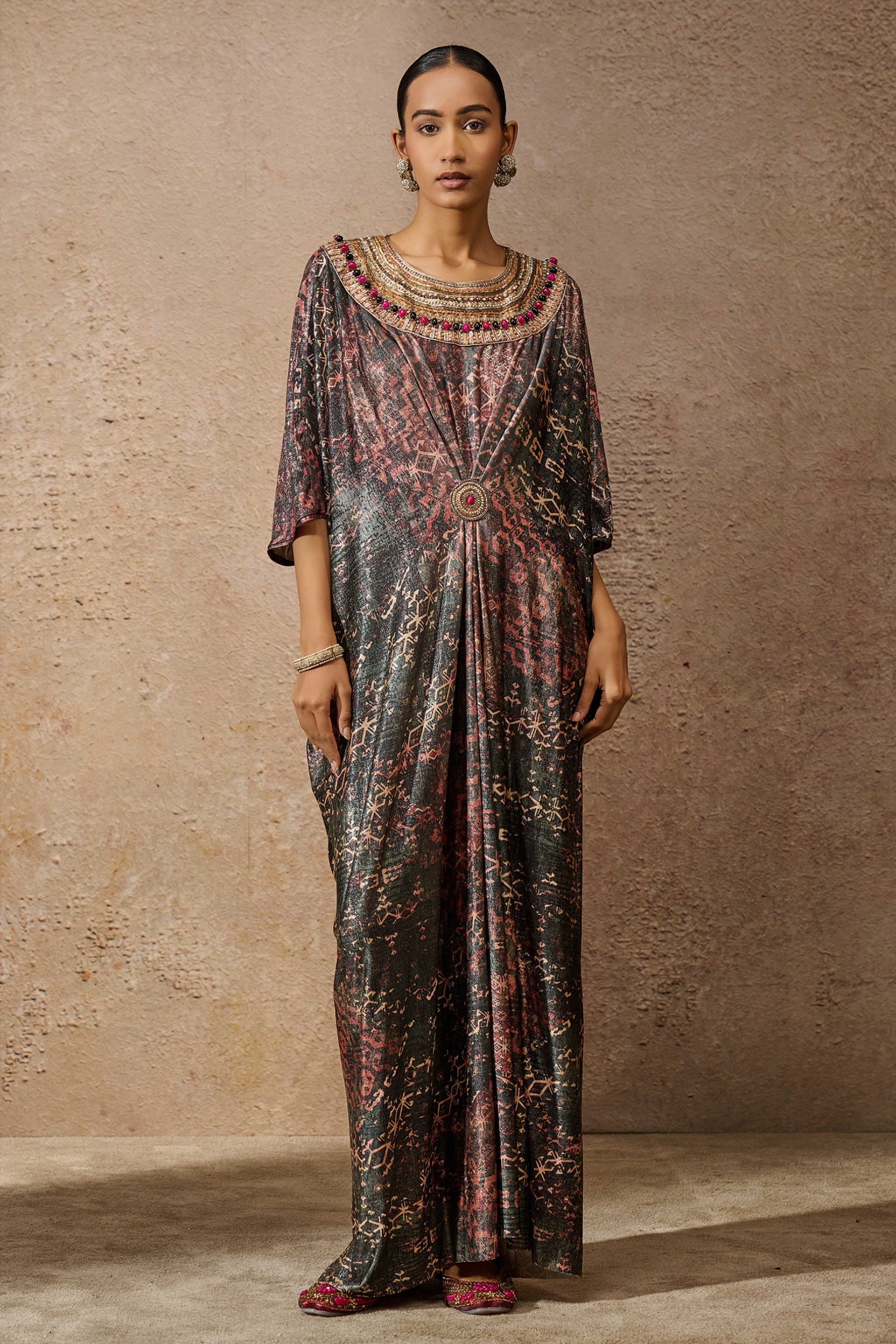 Tarun Tahiliani Signature Printed Kaftan Dress indian designer wear online shopping melange singapore