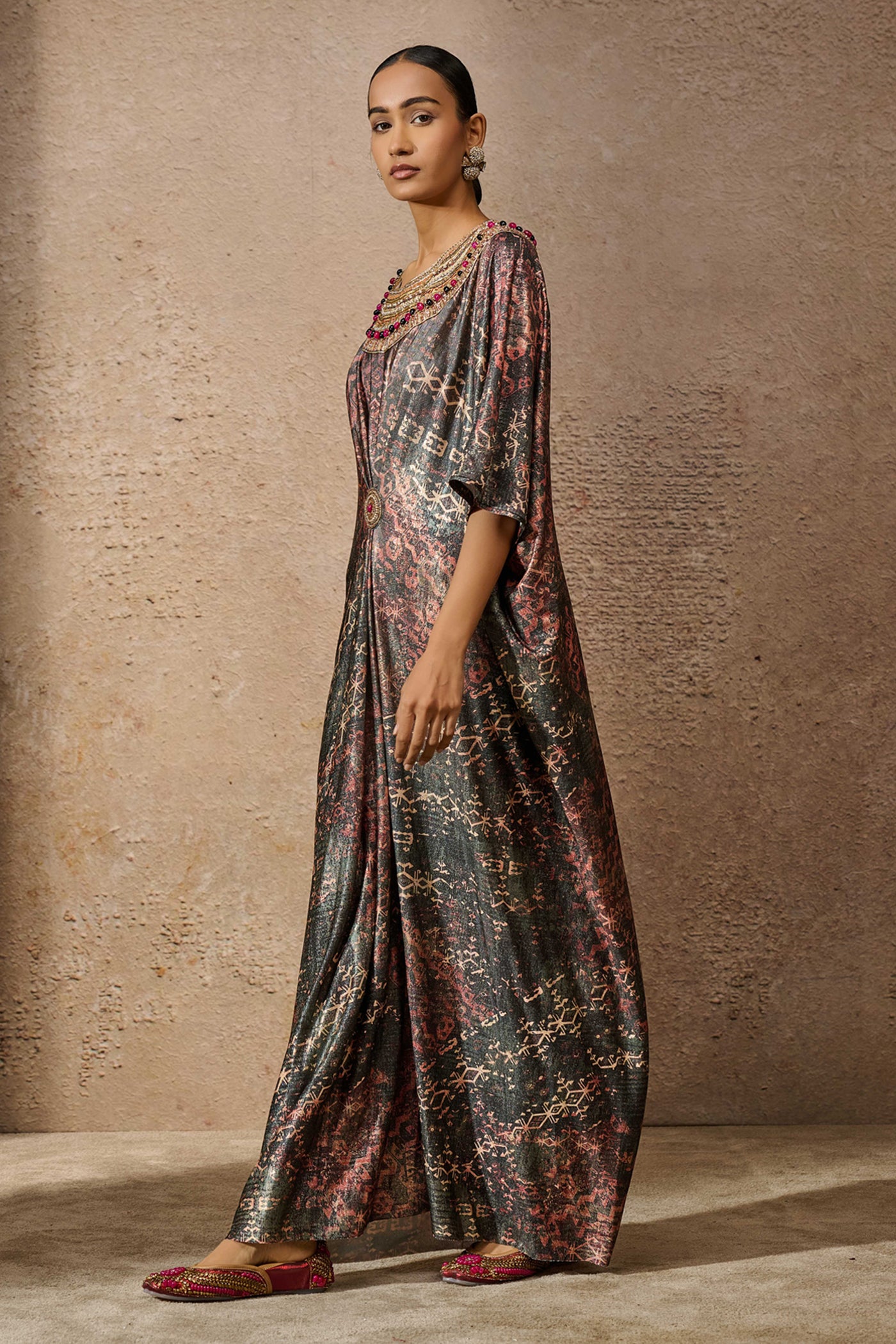 Tarun Tahiliani Signature Printed Kaftan Dress indian designer wear online shopping melange singapore