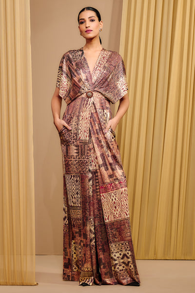 Tarun Tahiliani Signature printed Jumpsuit indian designer wear online shopping melange singapore