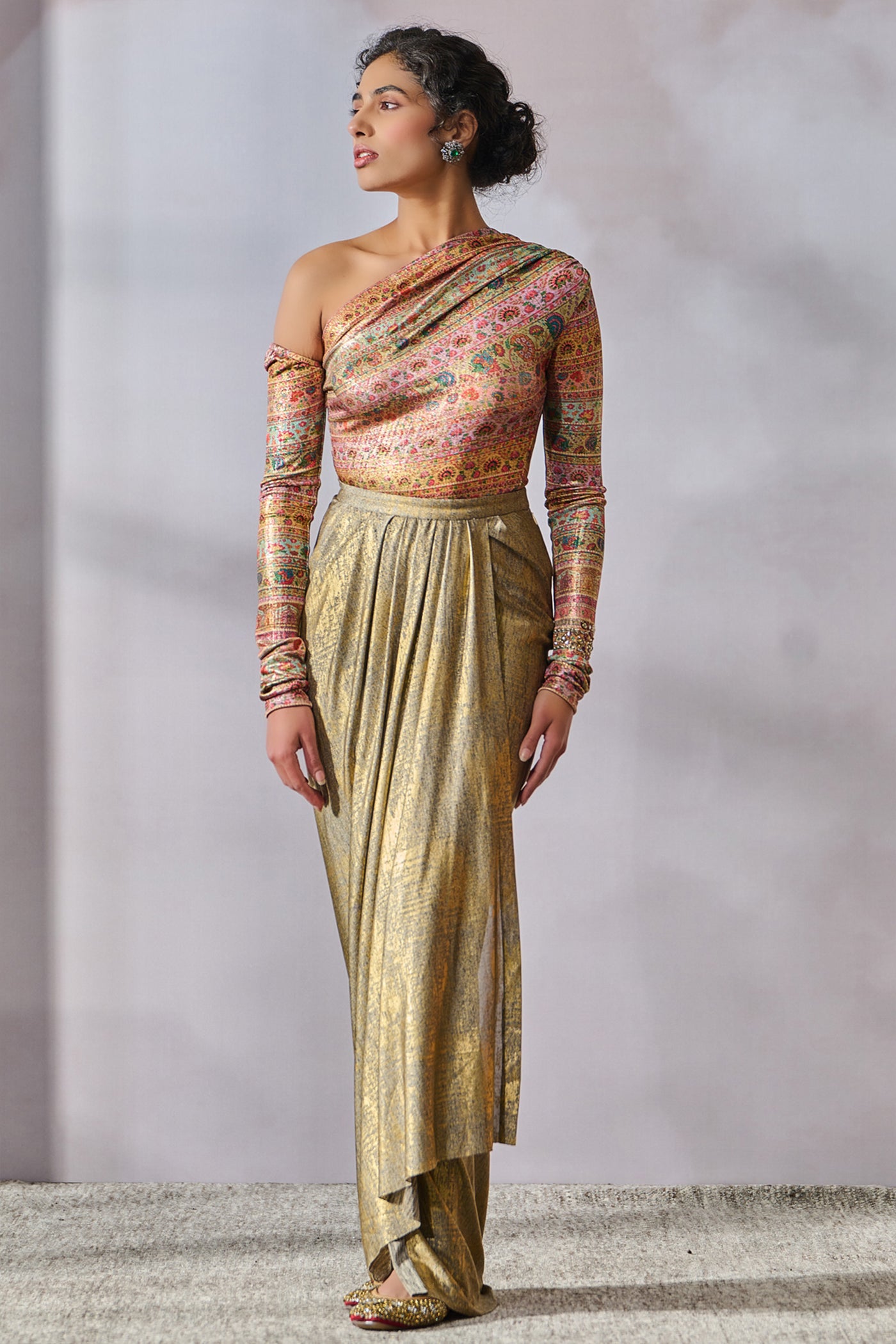 Tarun Tahiliani T-shirt Multi indian designer wear online shopping melange singapore