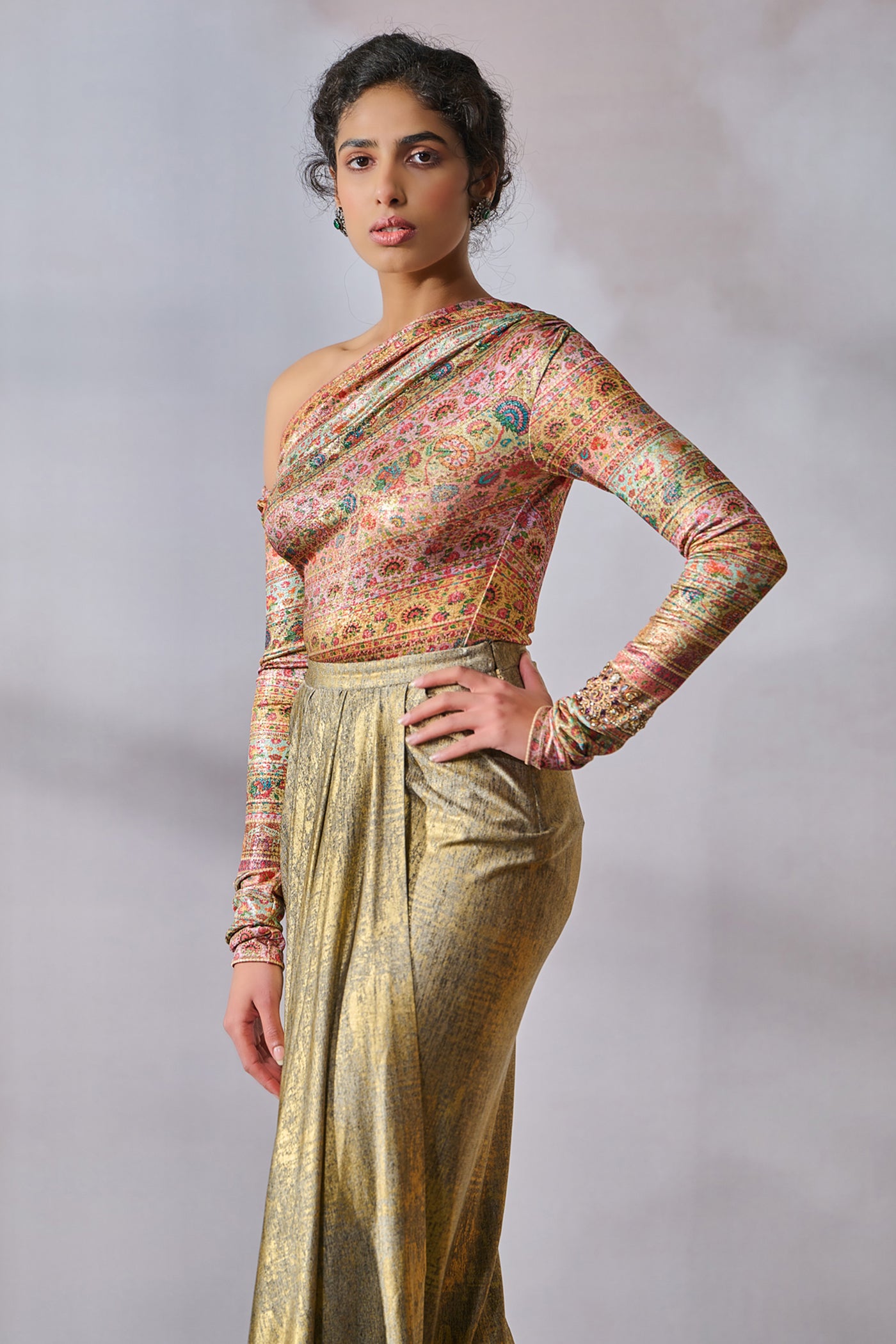 Tarun Tahiliani T-shirt Multi indian designer wear online shopping melange singapore