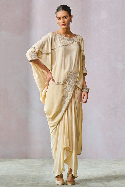 Tarun Tahiliani Top Dhoti Ecru indian designer wear online shopping melange singapore