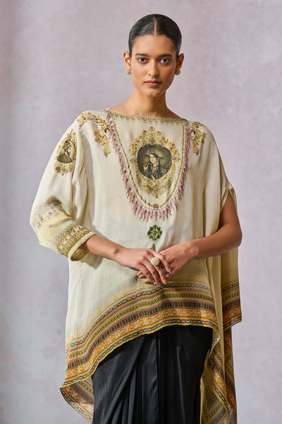 Tarun Tahiliani Top Ivory indian designer wear online shopping melange singapore