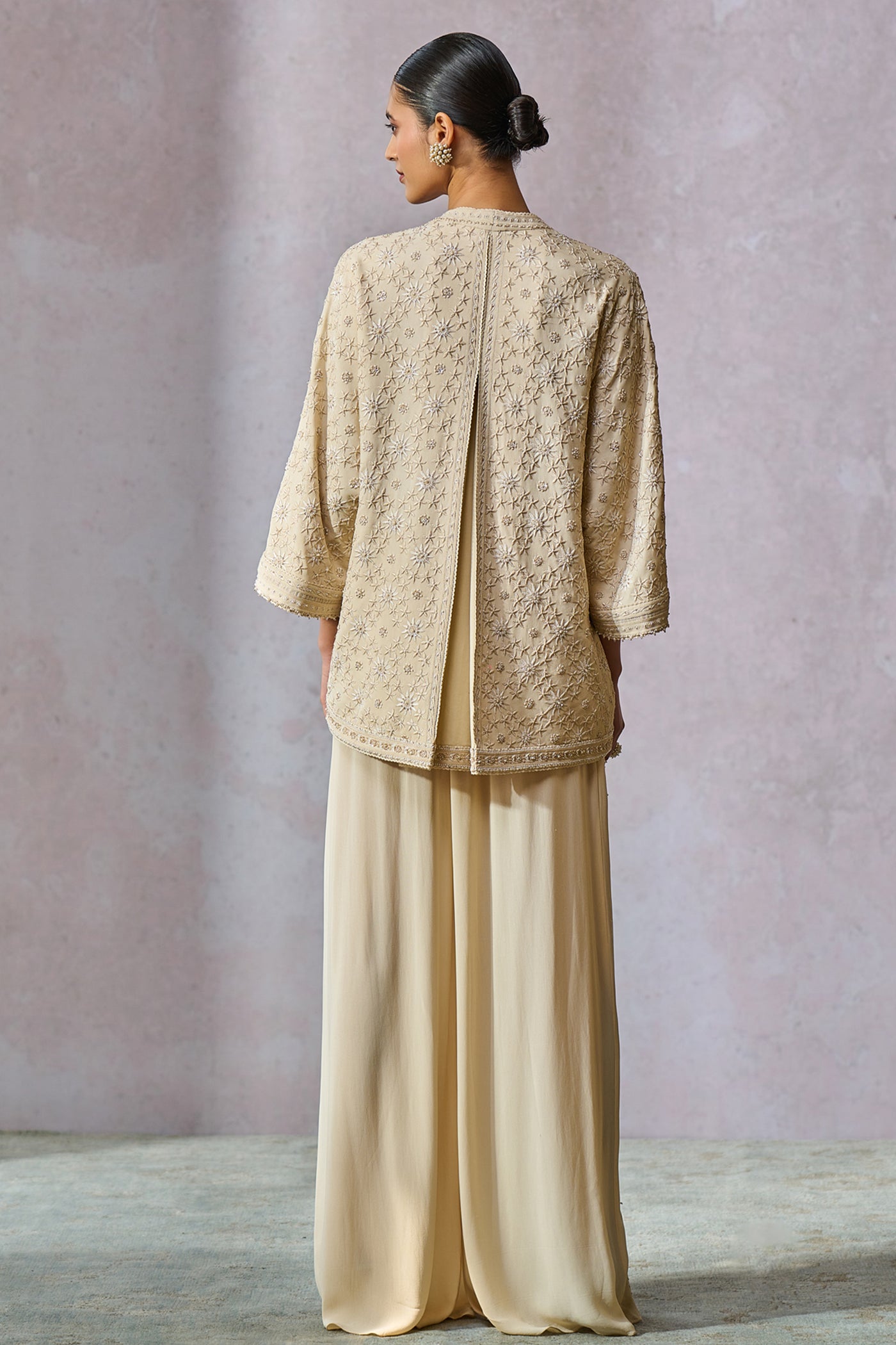 Tarun Tahiliani Top Trouser Ecru indian designer wear online shopping melange singapore