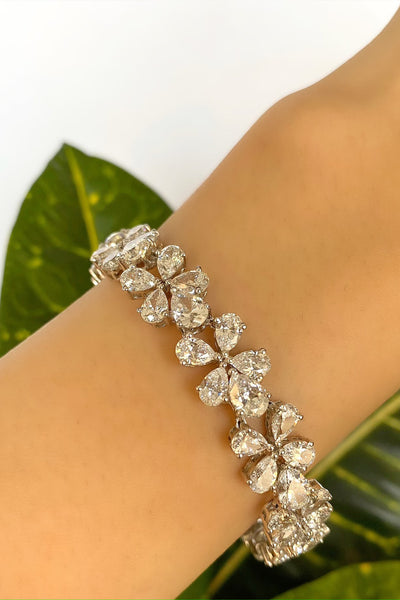 Tesoro Floral Swarovski Bracelet indian designer wear online shopping melange singapore