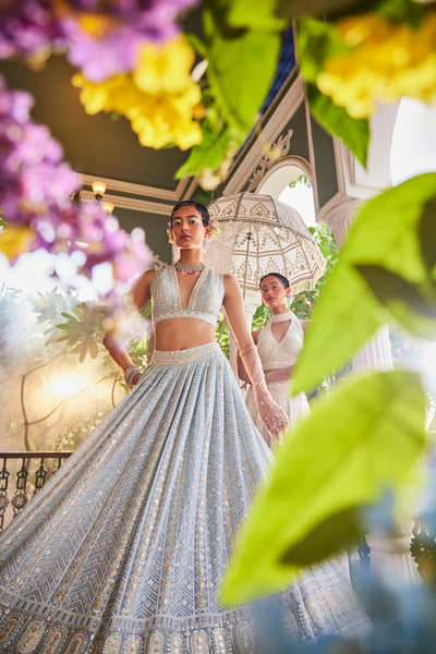 The Story Brand Ava Blue Lehenga Set indian designer wear online shopping melange singapore