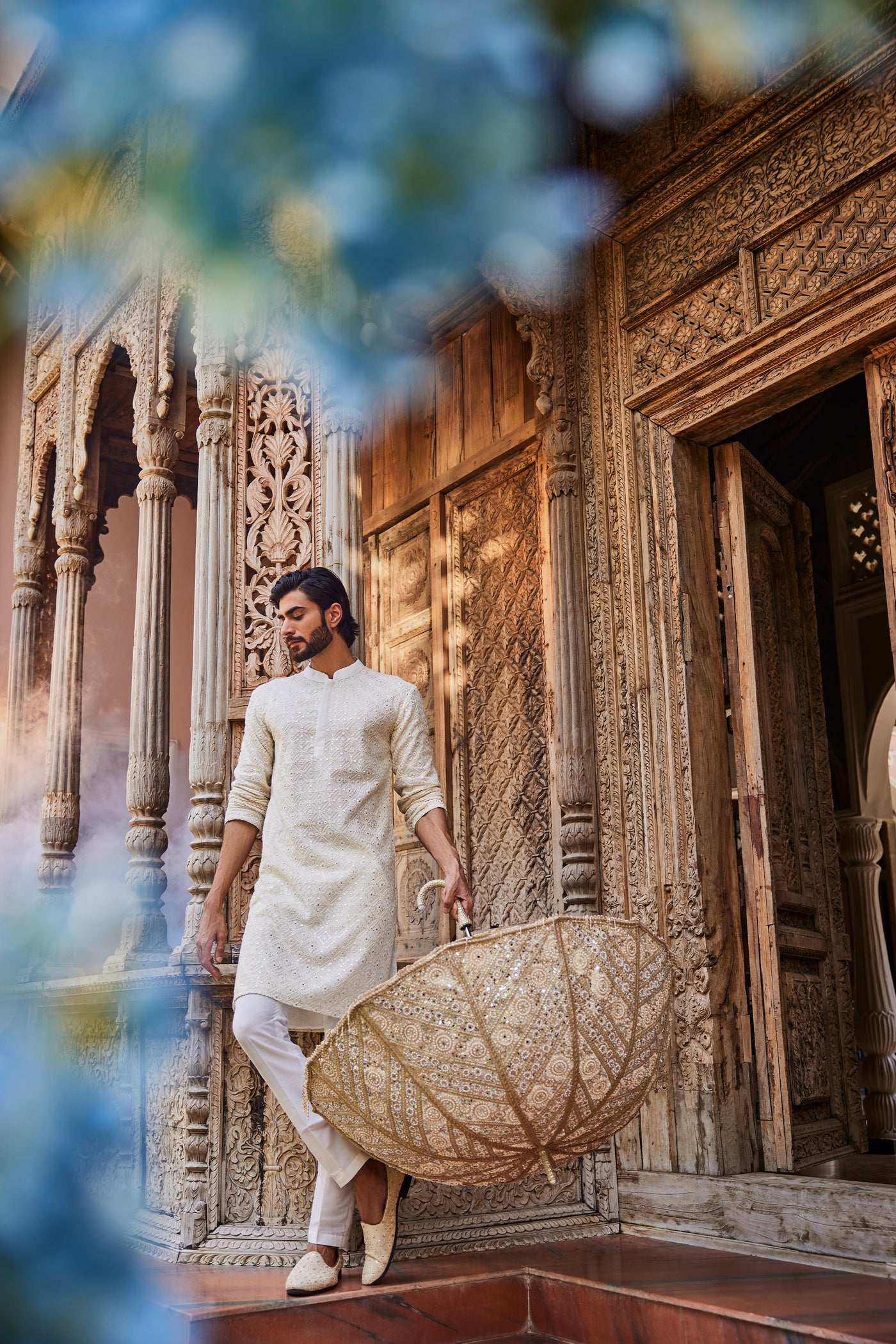 The Story Brand Menswear Lucas Kurta In Ivory indian designer wear online shopping melange singapore