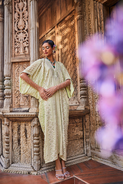 The Story Brand Zoe Kaftan Dress In Pistachio indian designer wear online shopping melange singapore