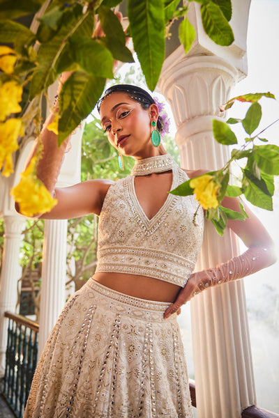 The Story Brand Shahi Lehenga Set in Ivory indian designer wear online shopping melange singapore