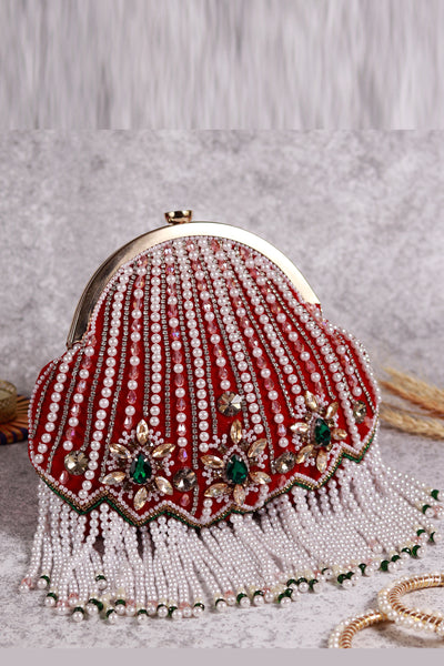 The Tan Clan Frida Red Batua Bag indian designer wear online shopping melange singapore