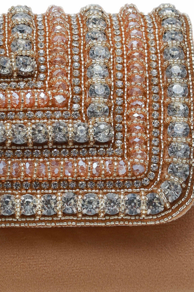 The Tan Clan Nysa Embellished Flap Over Clutch Bag Melange Singapore Indian Designer Wear Womenswear Gold