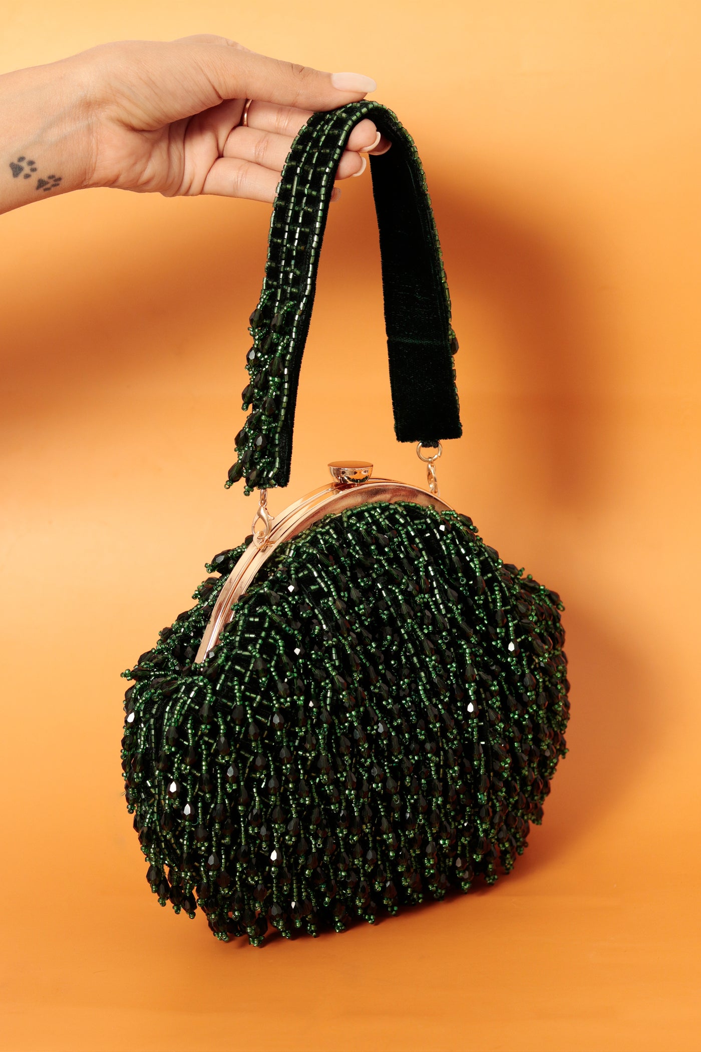 The Tan Clan Rosa Emerald Batua Bag indian designer wear online shopping melange singapore