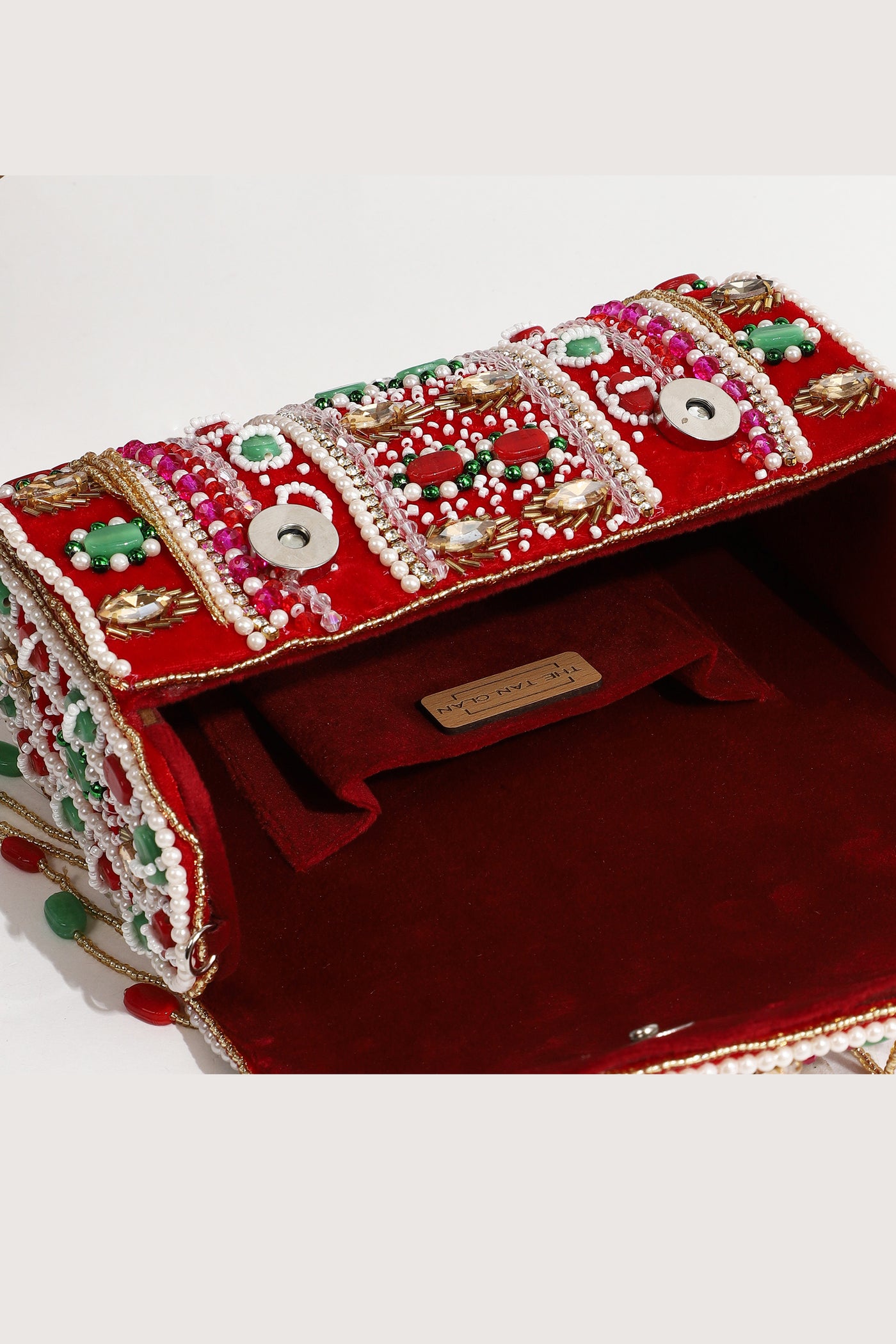 The Tan Clan Wedlock Flap Over Clutch Bag indian designer wear online shopping melange singapore