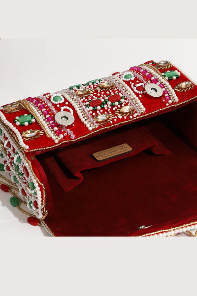 The Tan Clan Wedlock Flap Over Clutch Bag indian designer wear online shopping melange singapore