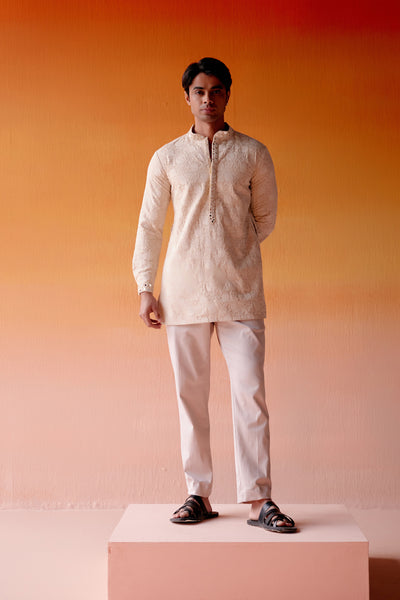 Twenty Nine Chikankari Kurta Shirt With Straight Pants indian designer wear online shopping melange singapore