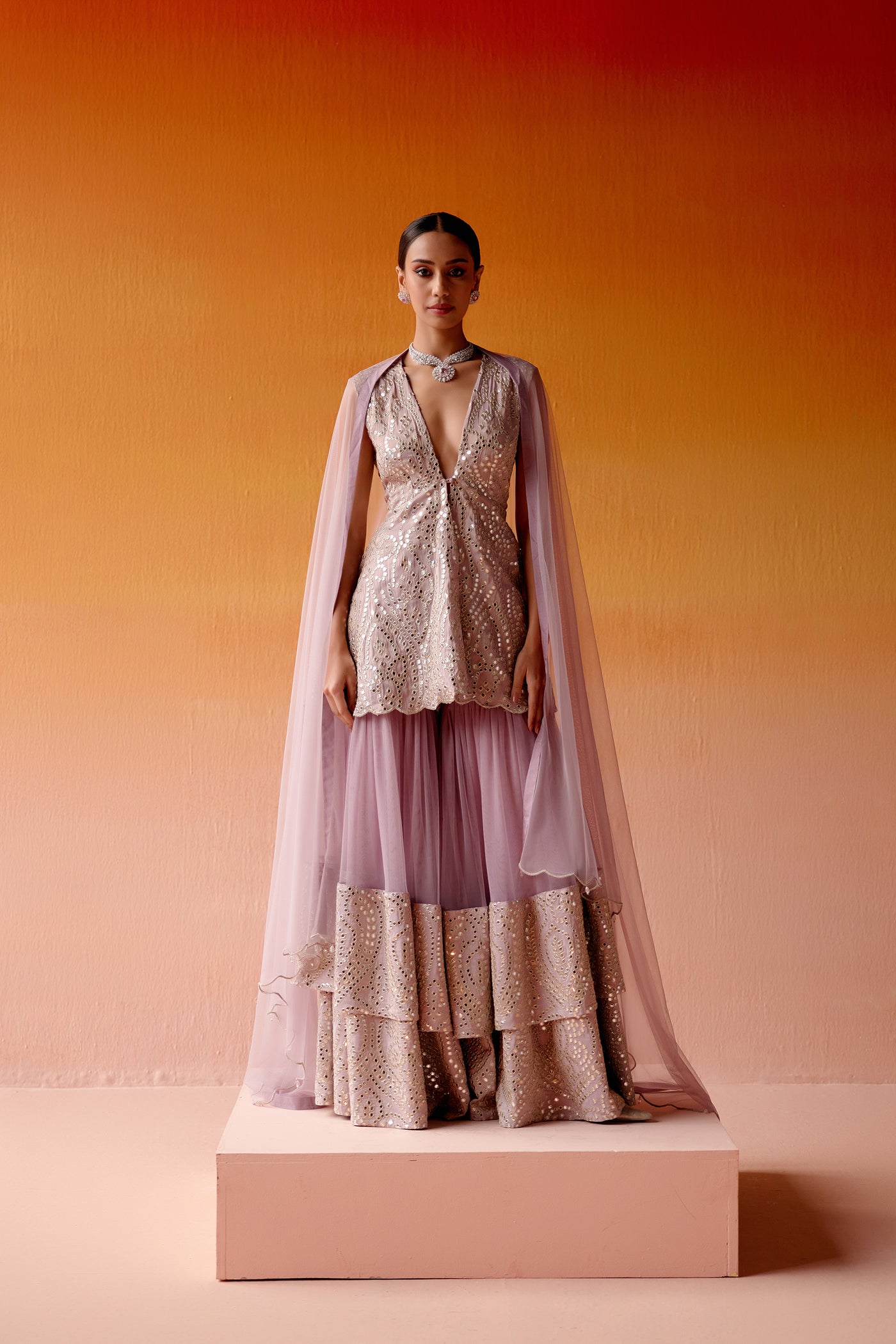 Twenty Nine Lilac Sharara Set indian designer wear online shopping melange singapore